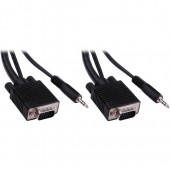 Pearstone 6' Standard VGA Male to Male Cable with 3.5mm Stereo Audio