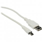 Pearstone USB 2.0 Type A Male to Mini Type B Male Cable (White) - 3' (0.9 m)