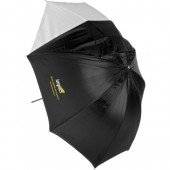 Impact Convertible Umbrella - White Satin with Removable Black Backing - 32