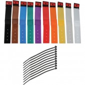 Pearstone 1 x 6 Touch Fastener Cable Straps (Multi-Colored, 10-Pack)