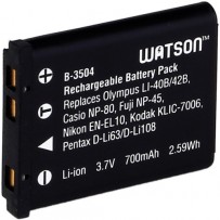 Watson LI-42B / NP-45A / D-Li63 Lithium-Ion Battery Pack (3.7V, 700mAh)