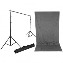 Impact Background Kit with 10 x 12' Solid Dark Gray Muslin Backdrop