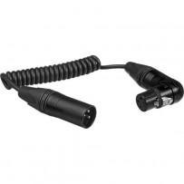 Kopul Coiled 3-Pin XLR-M to Angled 3-Pin XLR-F Cable - 3 to 18 (7.6 to 46 cm)