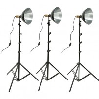 Impact Tungsten Three-Floodlight Kit with 6' Stands
