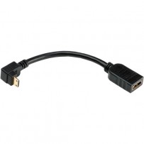 Pearstone 5 Right Angle HDMI Mini (Type C) Male to HDMI (Type A) Female Adapter Cable