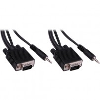 Pearstone 1.5' Standard VGA Male to Male Cable with 3.5mm Stereo Audio