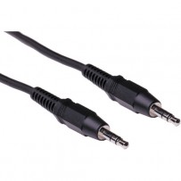 Pearstone Stereo Mini Male to Stereo Mini Male Cable (Black) - 10'