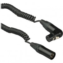 Kopul Coiled 3-Pin XLR-M to Angled 3-Pin XLR-F Cable - 1.5 to 5' (0.45 to 1.2 m)