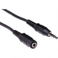 Pearstone Stereo Mini Male to Stereo Mini Female Cable (Black) - 10'