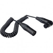 Kopul Coiled 3-Pin XLR-M to Angled 3-Pin XLR-F Cable - 8 to 24 (20 to 61 cm)