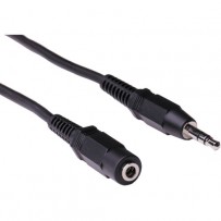 Pearstone Stereo Mini Male to Stereo Mini Female Cable (Black) - 25'